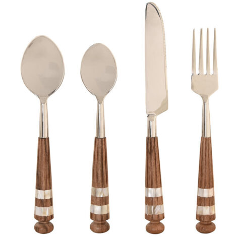 Cuberteria Set 16 Inox Acacia 4,5X2X21 Natural