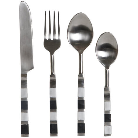 Cuberteria Set 16 Inox Resina 4,5X1,5X22 Plateado