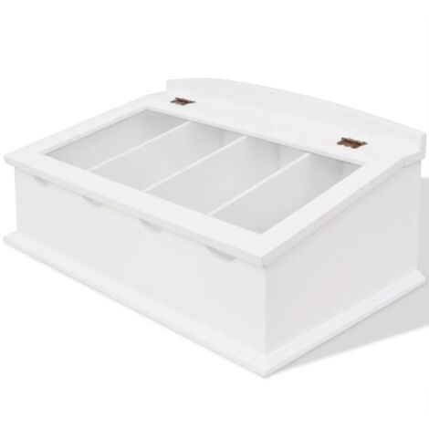Cubertero estilo barroco MDF blanco vidaXL