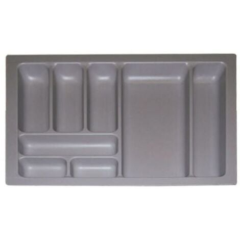 Emuca Cubertero Optima para cajón Universal, 400, Plástico gris, Plástico,  1 ud.