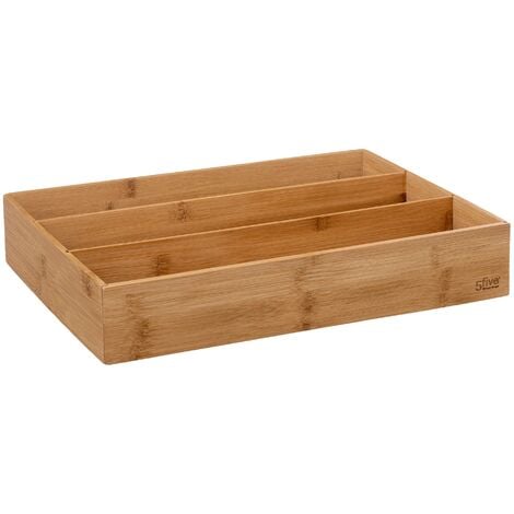 FIVE Cubertero "Tidy Smart" 3 compartimentos bambú