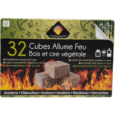 Cubes de encendido de madera 100% natural  32 pcs