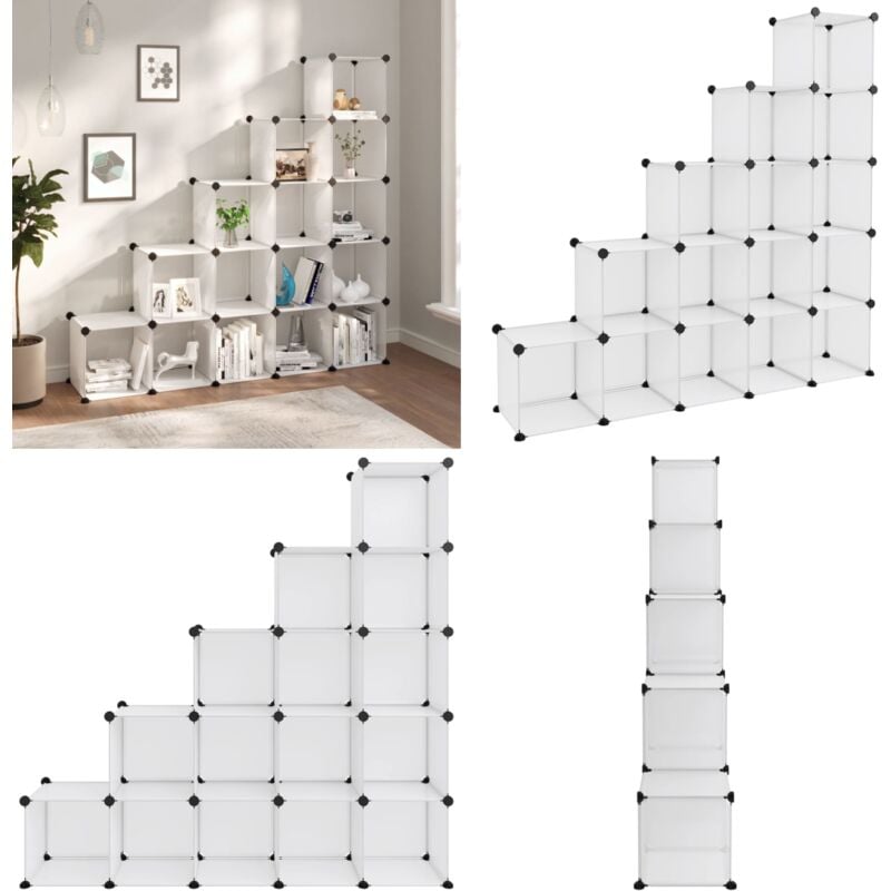 Vidaxl - Cubes de rangement 15 pcs Transparent pp - Cube De Rangement - Étagère Murale - Rangement Intérieur - Meuble Rangement - Système