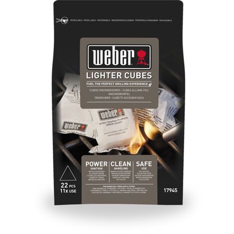 Cubes d'éclairage de feu emballés individuellement Weber Cod.
