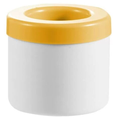 Cubeta de silicona para hielo con vaso para hacer hielo amasador, cubo de hielo reutilizable con tapa (2 piezas, amarillo)