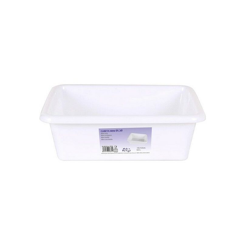 

Cubeta mini 0,5 l rectangular blanca (19 x 14,5 cm) Rogal