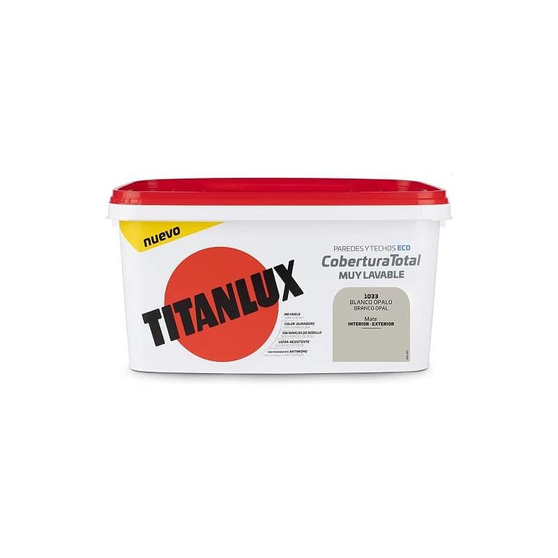 

Cubeta pintura cobertura total 4 Litros Blanco opalo - Titanlux