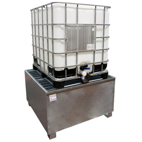Cubeto de retención de acero galvanizado para 1 GRG de 1000 litros