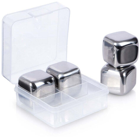 Cubetti in acciaio inox per cocktail set da 4