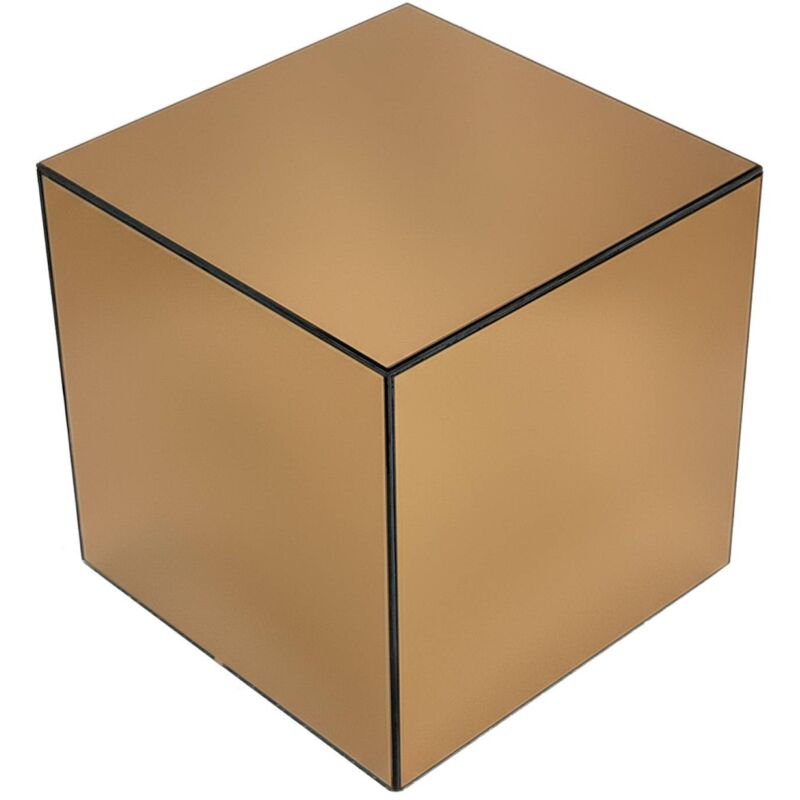 Sweeek Cubic Mirror Coffee Table, Side Table, Bedside Table, 30 Cm Cubic Mirror Amber 30x30x31 Cm - Mirage