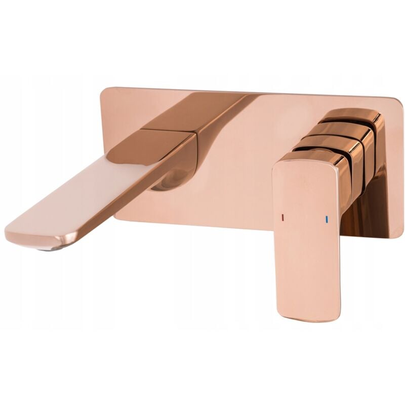 Cubic rose gold mitigeur de lavabo à encastrer