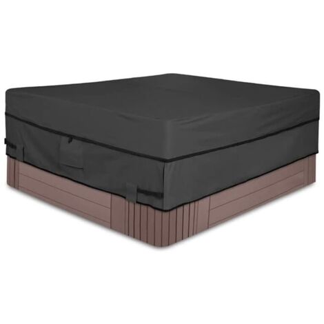 Cubierta cuadrada para jacuzzi de jardín - Impermeable y resistente a la intemperie - Poliéster 210D con revestimiento de PVC - Gris carbón 76 x 76 x 20 pulgadas