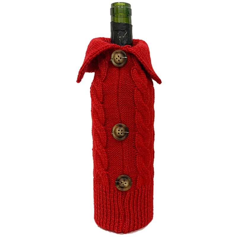 

Asupermall - Cubierta de botella de vino de Navidad Botella de vino de Navidad Vestido de botella de vino de vacaciones de punto Regalos de Navidad