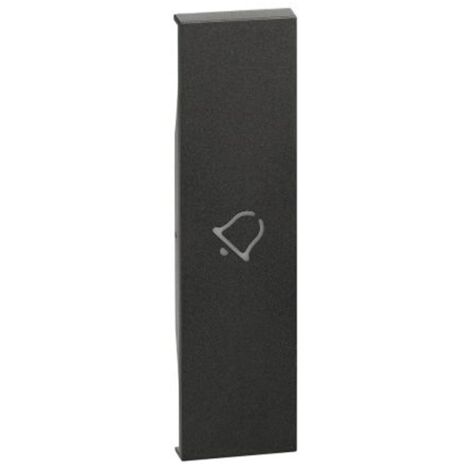 Cubierta de Bticino Living Now con símbolo de campana 1M negro KG01D
