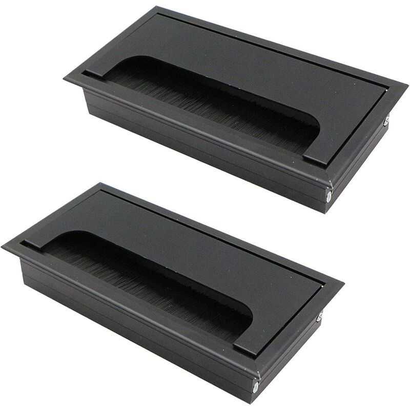 

2 piezas de cubierta de cable de alambre cuadrado 80x160mm para organizador de cables de mesa de escritorio empotrado para muebles cubierta de cable