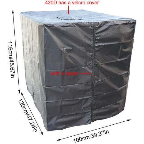 Cubierta de contenedor IBC 210D/420D Oxford, Protector de tanque de agua de 1000 litros, Patio al aire libre, impermeable, Protector solar, cubierta de tanque IBC,420D 120x100x116cm