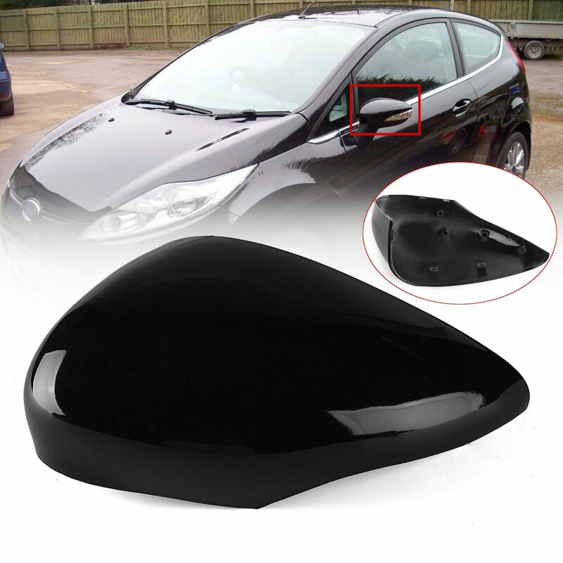 

Cubierta de espejo retrovisor izquierda / derecha brillante para puerta de ala negra para Ford Fiesta MK7 08-17 IZQUIERDA