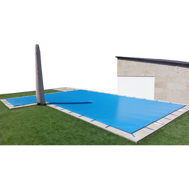 

Cobertor de invierno para piscina de 3,5 x 7,5 m más 15 cm por cada lado para anclaje de color Azul (exterior) / Negro (interior)