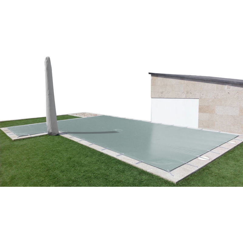 

Cobertor de invierno para piscina de 3 x 3 m más 15 cm por cada lado para anclaje de color Gris (exterior) / Gris (interior)