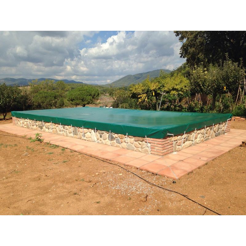 

Pool System Protection Cubierta de invierno para piscina de 6,80x5,30 metros. Color Verde / Beige