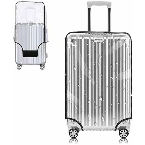 Cubierta de maleta de PVC transparente, protectores de cubierta de maleta impermeable de 24 pulgadas Fundas protectoras de equipaje de PVC transparente para maletas Equipaje de viaje