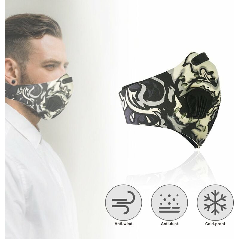 

Cubierta de media cara Carbon activado Pm2.5 Antipolvo Bicicleta Ciclismo Deportes al aire libre Cubierta de filtro facial transpirable,1 #