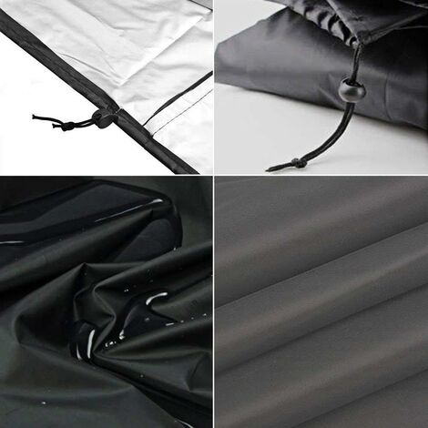 Cubierta de mesa con rejillas de ventilación, impermeable, a prueba de viento, anti-UV, cubierta de muebles de jardín de tela Oxford 600D resistente, rectangular (250x250x90cm) - negro