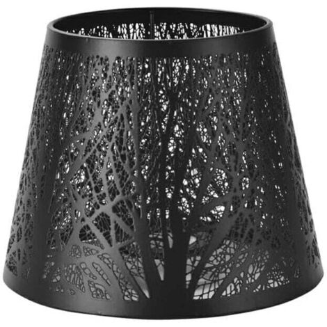 Cubierta de pantalla duradera, fácil instalación y efecto de luz suave, elegante pantalla de metal, color negro.
