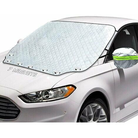 Cubierta de parabrisas de automóvil, cubierta de parabrisas magnética, cubierta plegable con cubierta de espejo, cubierta de automóvil universal contra heladas y nieve