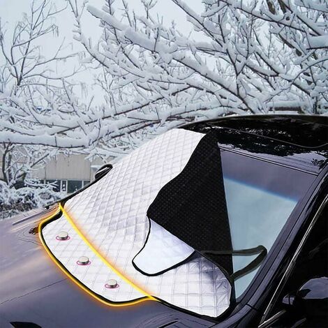 Cubierta de parabrisas plegable impermeable de una pieza con parasol magnético anticongelante Parabrisas delantero Coche SUV Protección UV Lluvia y nieve-185cm116cm