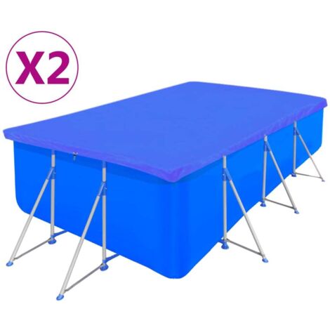 Cubierta de piscina 2 unidades rectangular PE 394x207cm 90 g/m² vidaXL