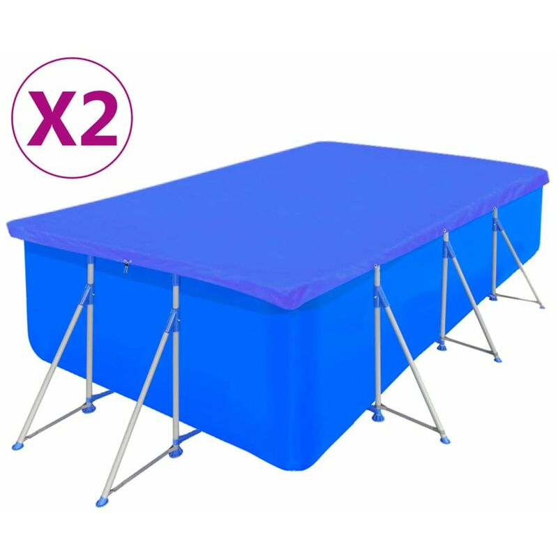 

Cubierta de piscina 2 unidades rectangular PE 394x207cm 90 g/m²