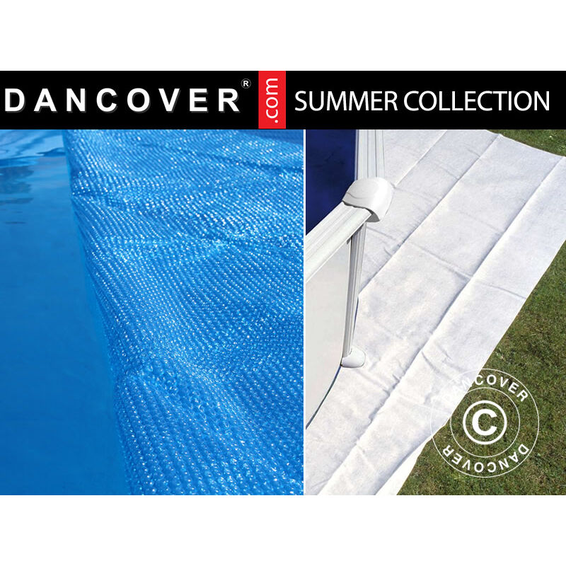 Dancover - Cubierta De Piscina + Cubierta Para Fondo Ø350Cm, Azul/Blanco