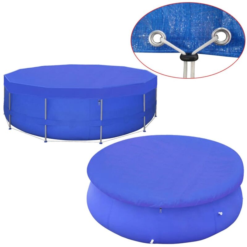 

Cubierta de piscina PE 460 cm 90 g/m² redonda - Azul