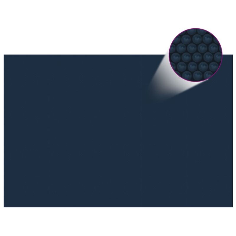 Cubierta Solar De Piscina De Pe Flotante Negro Y Azul 600X400Cm Vidaxl