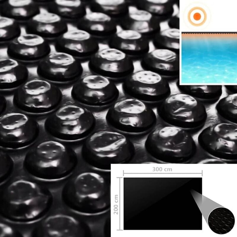 

Cubierta de piscina PE negro 300x200 cm