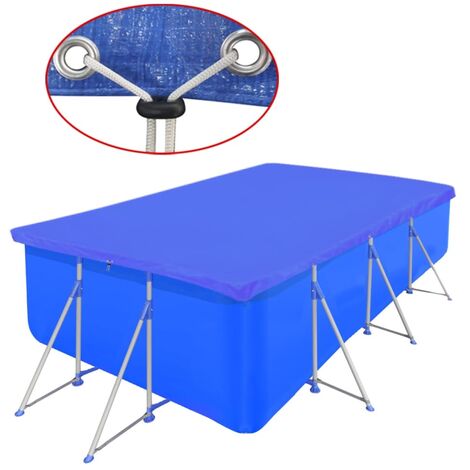 Cubierta de Piscina Jacuzzi Tapa Invierno Lona Seguridad Protección Desmontable Toldo Patio Impermeable Rectangular PE 90 g/m ² Multitalle