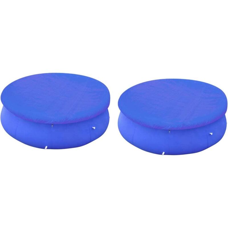 Cubiertas Para Piscina 2 Uds Piscina Elevada Redonda 450-457 Cm Vidaxl