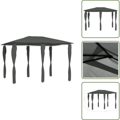 Cubierta de poste - vidaXL Cenador con cubiertas de postes antracita 3x4x2,6 m 160 g/m² - Techo de acero