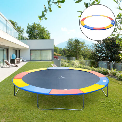 Cubierta de Protección Acolchada para Cama Elástica Borde de Seguridad para Trampolines con Diámetro Ø244 cm Multicolor