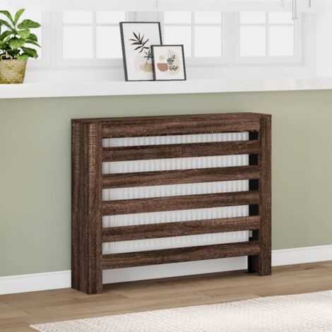 Cubierta de radiador madera ingeniería marrón roble 104x20x82cm vidaXL