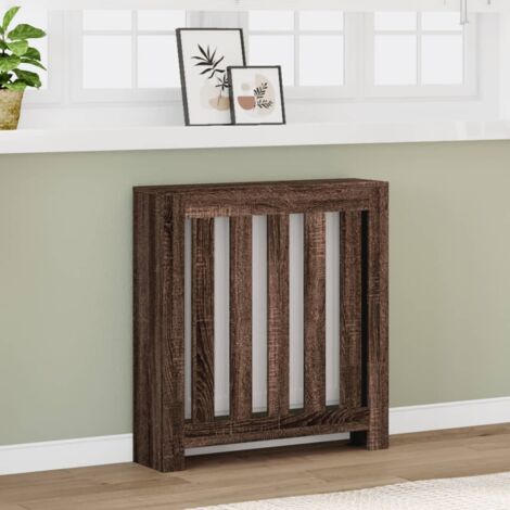 Cubierta de radiador madera ingeniería marrón roble 78x20x82 cm