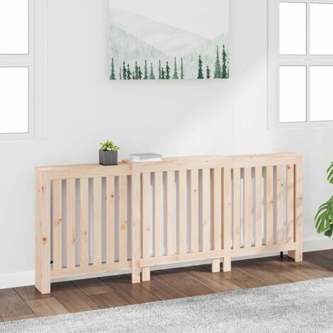 Cubierta de radiador madera maciza de pino 210x21x85 cm