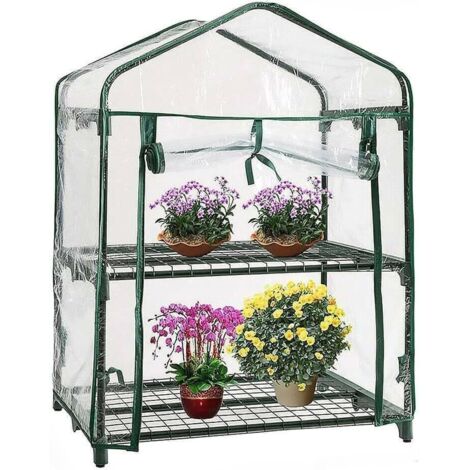 Cubierta de repuesto para invernadero de 4 niveles, 160 cm x 70 cm x 50 cm, de PVC transparente, para cultivo de plantas pequeñas, con puerta enrollable con cremallera (estructura no incluida).