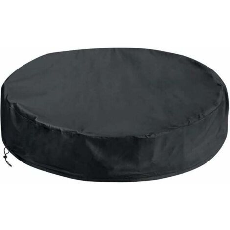Cubierta de spa redonda, cubierta de spa redonda, cubierta de bañera resistente a los rayos UV y al viento con cordón elástico en el dobladillo, cubierta de bañera de spa para exteriores (245 × 30 cm)