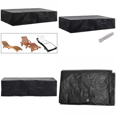 Cubierta de tumbona de jardín con 8 ojales 218x77x8 cm - Protección de muebles de jardín - Funda impermeable