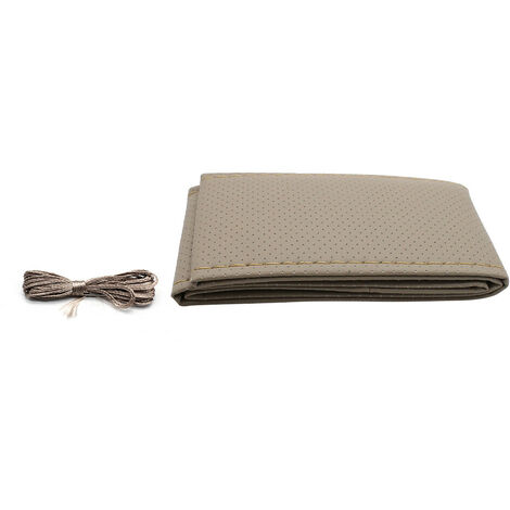 Cubierta de volante de cuero DIY para camión de coche con agujas e hilo negro