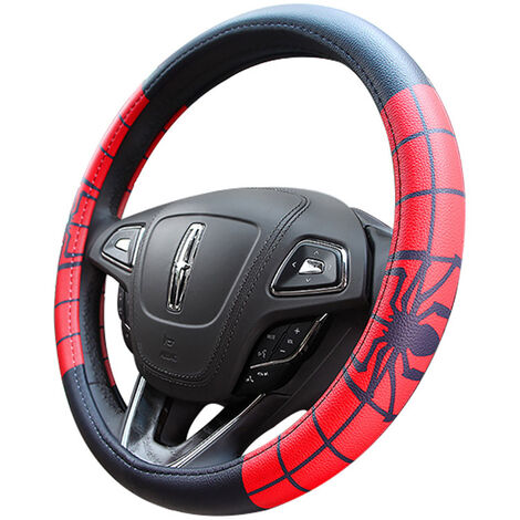 Cubierta del volante del coche Cuero de microfibra Volante del coche Spider-Man Iron Man Iron Man Superman Batman Cartoon