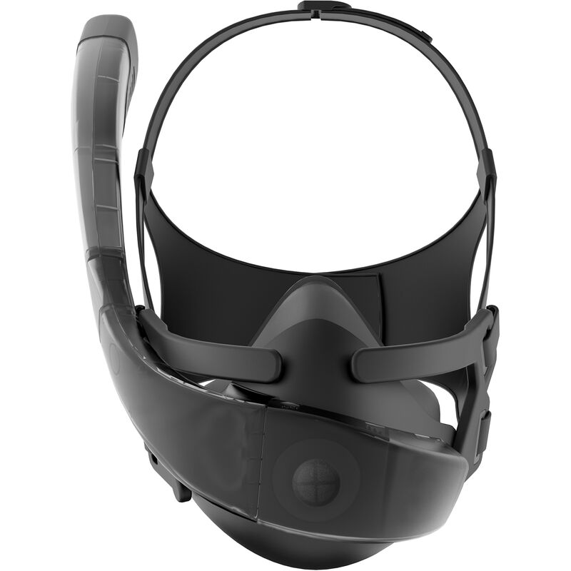 

Cubierta facial para esnorquel de media cara Cubierta facial para buceo antivaho y antifugas con sistema de respiracion segura,Negro, SM