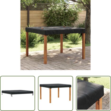 Cubierta impermeable -  Cubierta de Mesa Liso Negro 122 x 122 x 15 cm tela